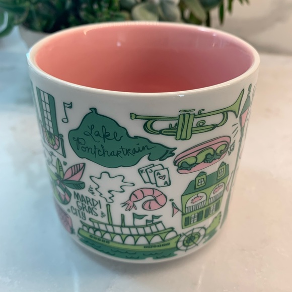 Starbucks New Orleans Souvenir Coffee Mug - Pink and Green - Picture 3 of 5